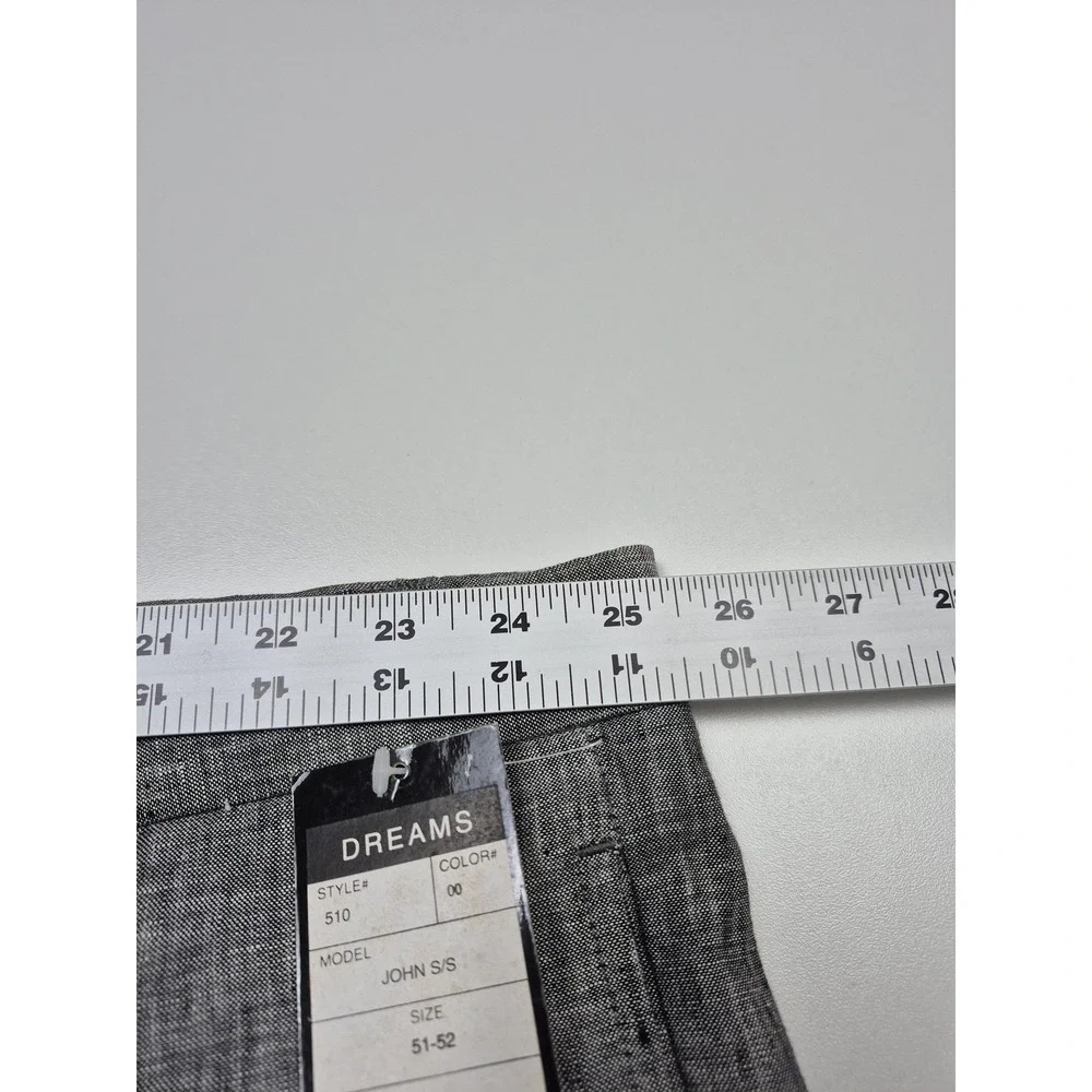 Dreams Dress Pants Mens 51x36 Gray Linen Pleated Relaxed Big Tall Casual NWT